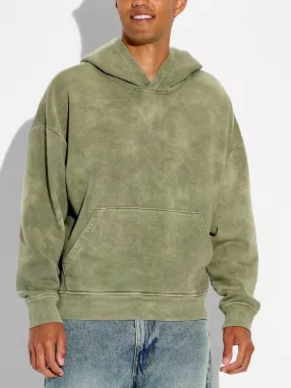 Original Use Men's Fleece Hooded Sweatshirt  Olive Green L